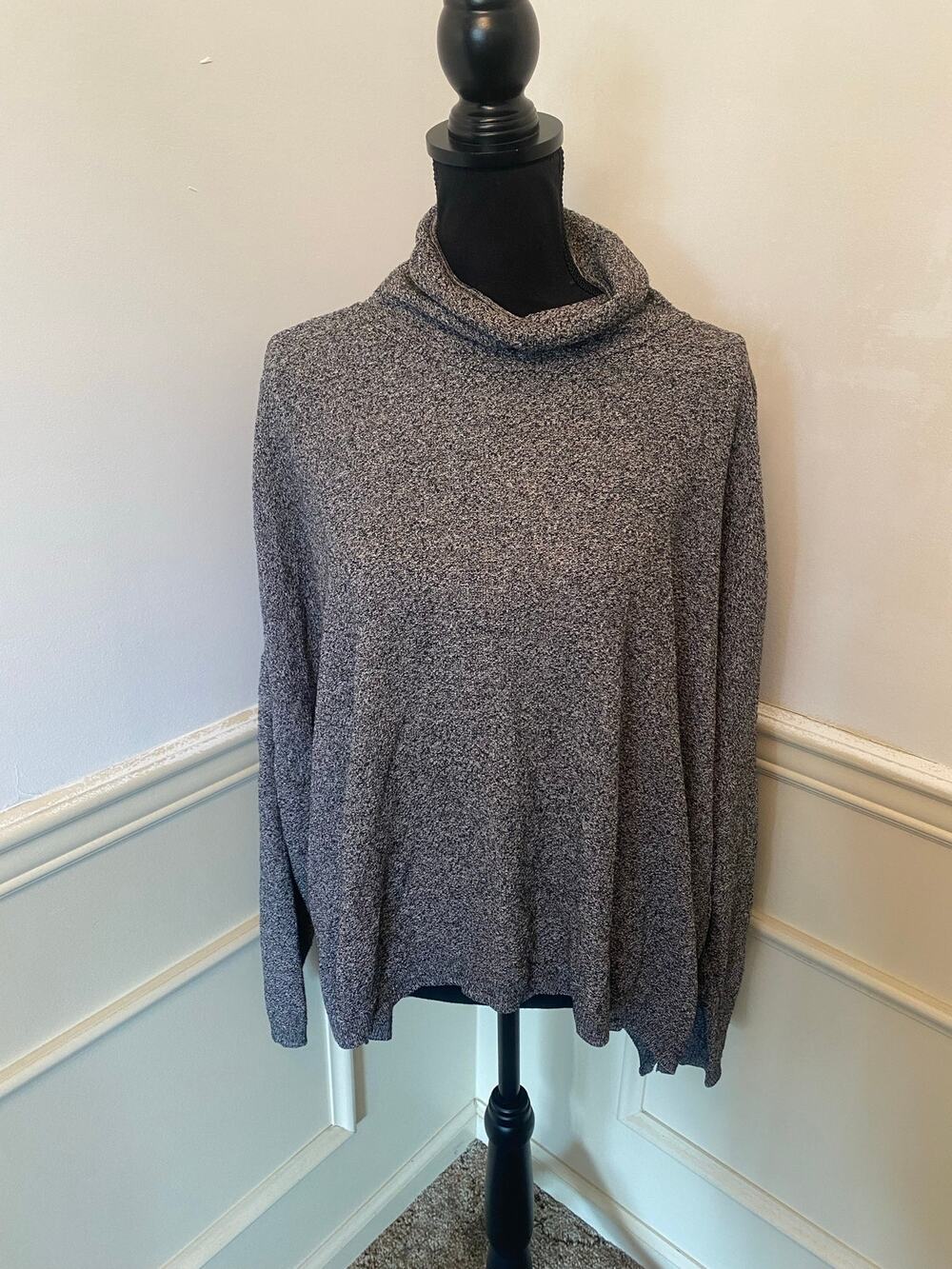 Vintage Stephanie Schuster Princess Knitwear Mock Roll Neck OS Marled Lagenlook